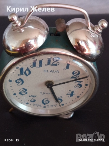 Винтидж механичен будилник СЛАВА СССР рядък за КОЛЕКЦИОНЕРИ 51134, снимка 3 - Антикварни и старинни предмети - 51823873
