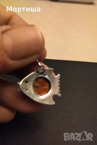 Сребърна авторска висулка с червен мъхов ахат , снимка 3 - Колиета, медальони, синджири - 30108460