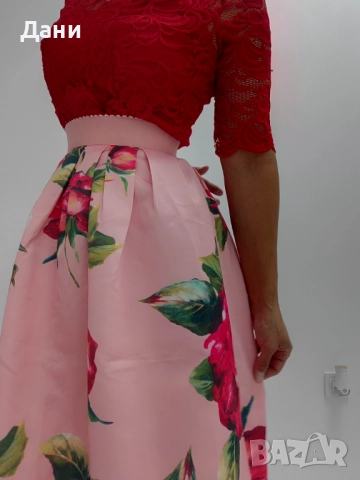 пола сатен миди дължина 34рр, снимка 2 - Поли - 52561650