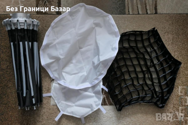 Нов Универсален Софтбокс с Дифузьори и Решетка 55cm за Студийно Осветление, снимка 9 - Чанти, стативи, аксесоари - 44582967