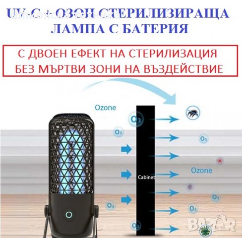 UV-C + Озон СТЕРИЛИЗИРАЩА Лампа с батерия - Разпродажба със 70% Намаление, снимка 4 - Други - 29984206