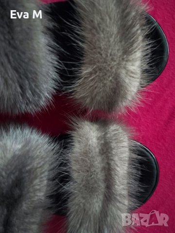 Чехли естествен косъм норка, 40, снимка 2 - Чехли - 36841115