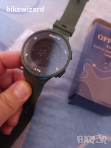 OFFCUP Мъжки дигитален часовник с хронограф със силиконова каишка LED осветление – зелен НОВ, снимка 5 - Мъжки - 52946771