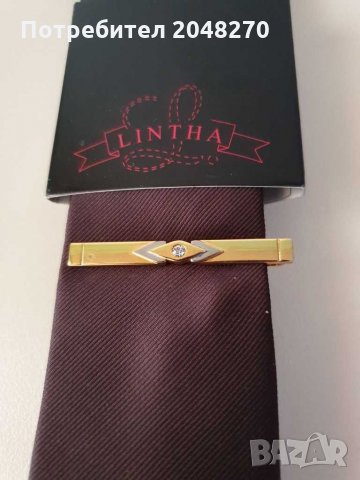 Оригинални Френски Вратовръзка и Позлатена NINA RICCI Щипка с Камък и Кутийка ЛуксознаОбща цена32 лв, снимка 2 - Бижутерийни комплекти - 31207108