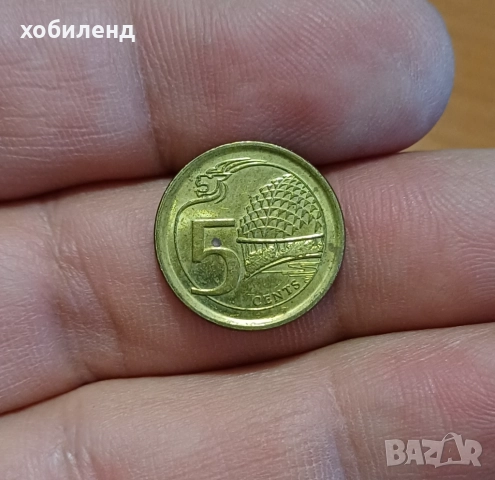 5 цента Сингапур 2013 с гланца 