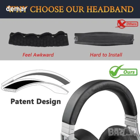 SOULWIT лента за глава и подложки за уши от протеинова кожа, за Corsair Virtuoso RGB Wireless XT SE, снимка 4 - Bluetooth слушалки - 48009255