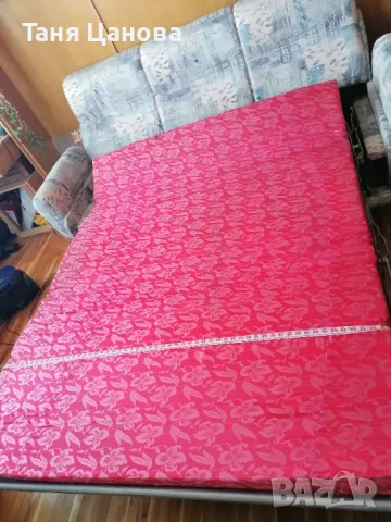 Холна гарнитура от разтегателен диван с железен механизъм, две табуретки и два фотьойла, снимка 3 - Дивани и мека мебел - 49789733