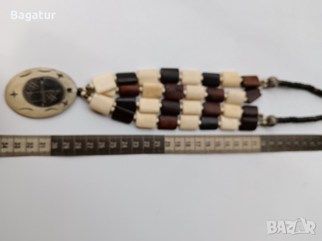 Двуредово,костно колие,кръст,звезди,, снимка 3 - Антикварни и старинни предмети - 44623104