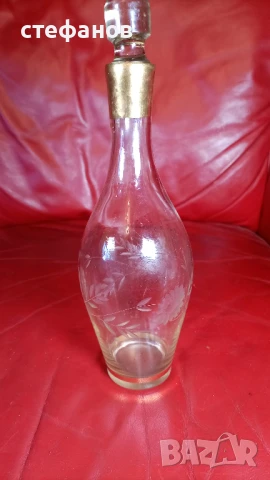 Страхотен ракиен комплект от едно време, златни кантове, ръчна гравюра, снимка 2 - Антикварни и старинни предмети - 51327190