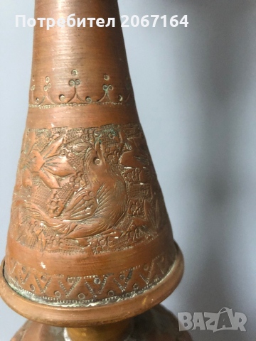 Голямо старинно наргиле от месинг, снимка 8 - Антикварни и старинни предмети - 44658629