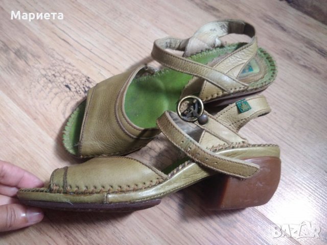 Сандали El Naturalista 38 Естествена кожа Зелени Дамски Обувки 