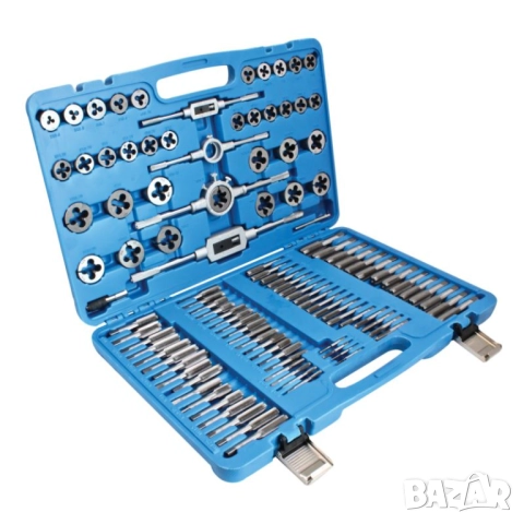 Комплект метчици и плашки - 110 части в куфар Kraft royal, снимка 2 - Аксесоари и консумативи - 51497476