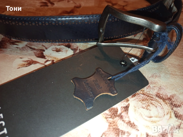 SELECTED MENSWEAR Нов Мъжки Колан Изцяло от Естествена Кожа с Етикет 120см, снимка 3 - Колани - 52675791