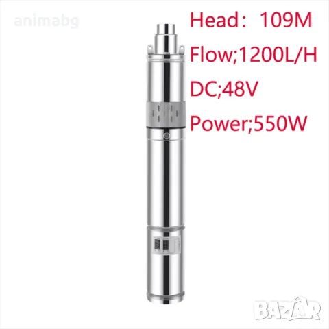 ANIMABG Соларна DC потопяема водна помпа, 48V, 550W 1700L/h, снимка 5 - Друга електроника - 48992834