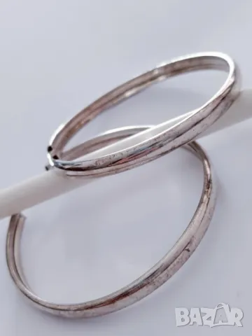 Сребърни обици халки големи С