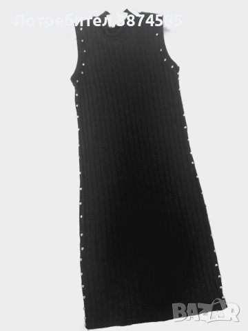 Черна рокля плетиво, размер М, снимка 3 - Рокли - 42765236