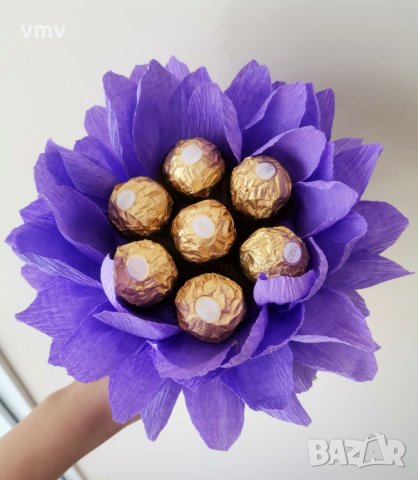 Букет бонбони фереро , снимка 4 - Изкуствени цветя - 42086737