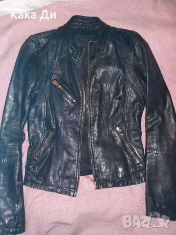 кожено яке BERSHKA естествена кожа