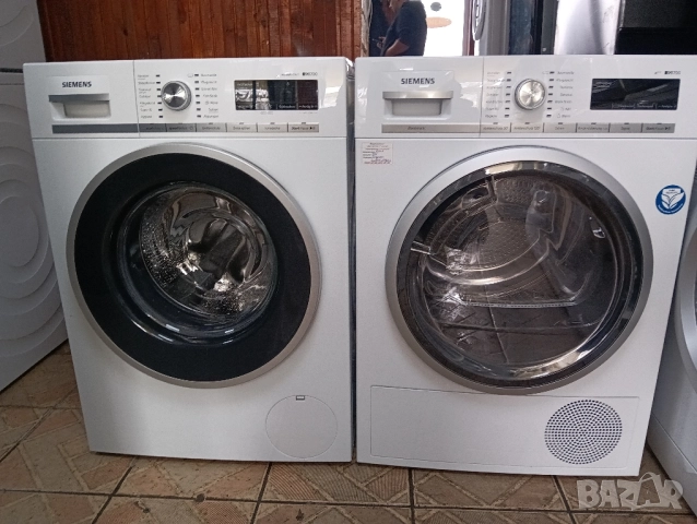 Комплект пералня и сушилня с термопомпа Сименс Siemens IQ 700 A+++ 8кг 2 години гаранция!