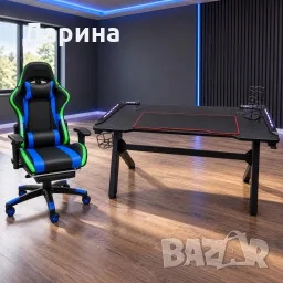 комплект бюро +геймърски стол, снимка 2 - Геймърски - 56453672