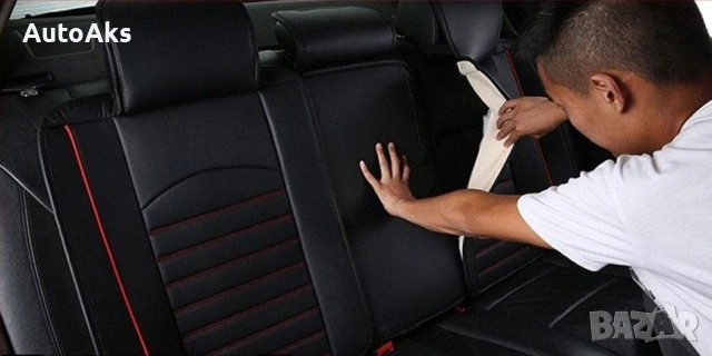 Комплект луксозна тапицерия - черна с червен кант, снимка 4 - Аксесоари и консумативи - 54009762