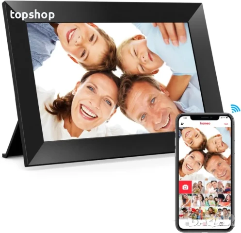 Цифрова фоторамка с меню на БЪЛГАРСКИ Frameo-10.1" WiFi IPS сензорен екран 1280 * 800, 32GB памет