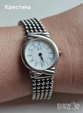Сребърен часовник на Loisir by Oxette , снимка 2 - Гривни - 52378845