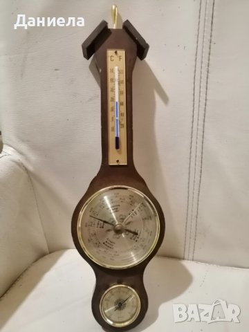 Старинен часовник и барометър, снимка 8 - Стенни часовници - 33873112