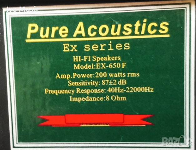 Тонколони Pure Acoustics ЕХ-650F, снимка 6 - Тонколони - 54321031