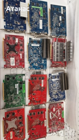 9 броя рабоотещи PCI-E РЕТРО видеокарти - РАЗЧИСТВАНЕ, снимка 3 - Видеокарти - 54014714