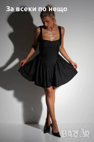 Black Weekend💯✅🖤 Дамска Черна Къса Рокля Код A1205