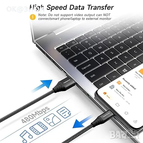 ANMIEL Extra Langes USB C Kabel 5M PS5 Controller Ladekabel, USB a Auf Typ C Pre, снимка 5 - USB кабели - 48991997