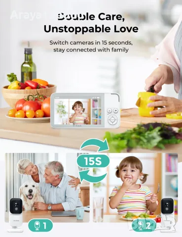 Видео бебефон NeoView BBM003 – 3.5" 720P, нощно виждане, VOX, снимка 8 - Други - 56021673