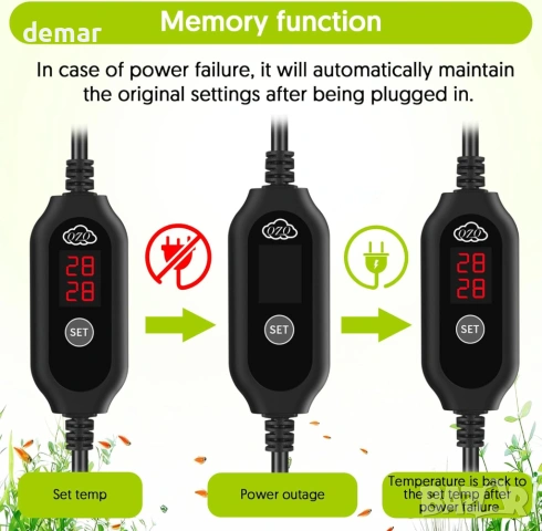 QZQ Нагревател за аквариум, потопяем, LED външен термостат, 50W, снимка 4 - Оборудване за аквариуми - 54105443