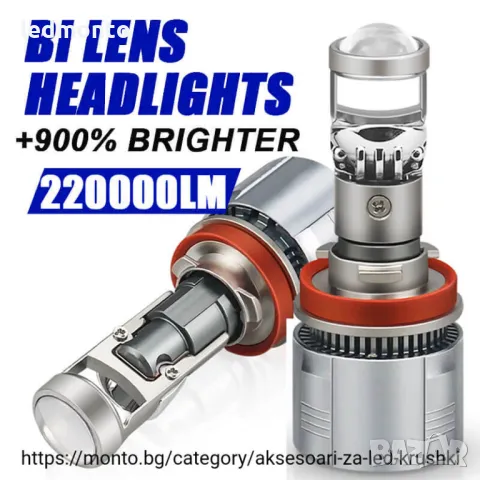 H7 LED Крушки с Лупи 60W вградени лупи Х7 h7 monto.bg, снимка 8 - Аксесоари и консумативи - 47886851