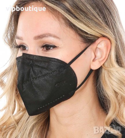 KN95 Висококачествени предпазни маски за лице черни, снимка 6 - Медицински консумативи - 31092686