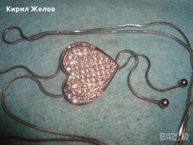 СЪРЦЕВИДЕН СКЪПОЦЕНЕН АРТ МЕДАЛЬОН ПОСРЕБРЕНО КОЛИЕ БЕЛ ЕПОК СТИЛ с ЦИРКОНИ 16886, снимка 7 - Колиета, медальони, синджири - 35273907