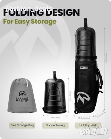 Нова Голф Чанта за Пътуване с Твърда Горна Част и Колела, снимка 6 - Чанти - 42775518