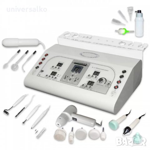 Козметичен уред 8 в 1 дарсонвал, четков пилинг, йонофореза, ултразвук, вакуум и спрей
