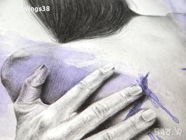 Картина "Grow your wings" Рисунка с молив, снимка 4 - Картини - 56505407
