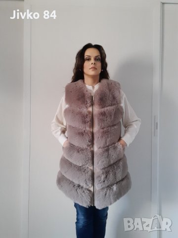 Дълги дамски естествени елеци  от РЕКС (кралски заек), снимка 3 - Елеци - 34299744