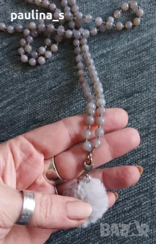 Три различни броя / Винтидж / Колие тип гердан обсидиан, халцедон и слонова кост , снимка 9 - Колиета, медальони, синджири - 47180683