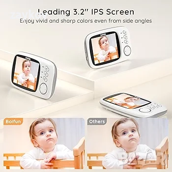 BOIFUN Видео Бебешки Монитор Камера, Нощно Видение, Без WiFi, ECO Режим, IPS Екран, снимка 2 - Камери - 52510626