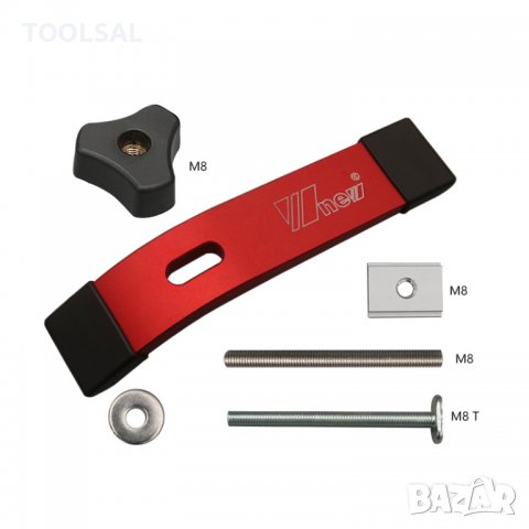 Притискаща плоча червена за алуминиеви профили Т слот  (T-track), снимка 1 - Други инструменти - 37538157