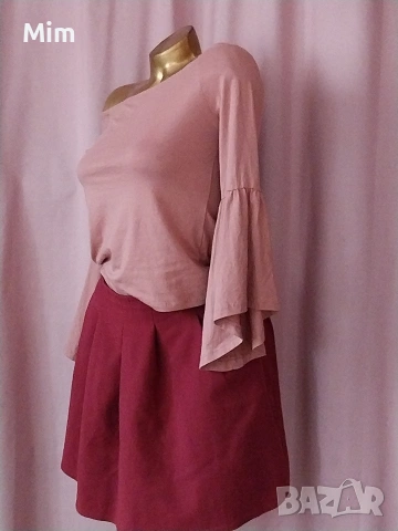 М/XL Червена разкроена пола и черен потник , снимка 9 - Поли - 53895492