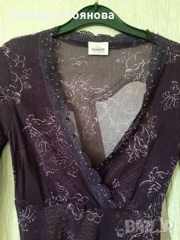 Лилава туника блуза ефирна , снимка 2 - Туники - 29850940