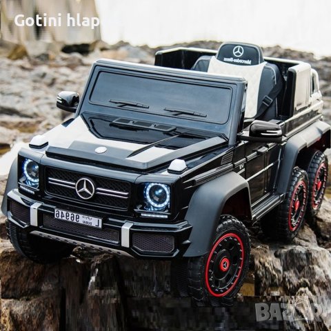 Акумулаторен джип Mercedes G 63 AMG 4x4 12V батерия,MP3, с меки гуми с Кожена седалка, снимка 2 - Детски велосипеди, триколки и коли - 40539470