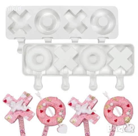 Морски Шах X O Tic Tac ескимо сладолед Popsicle Попсикъл молд силиконов форма калъп