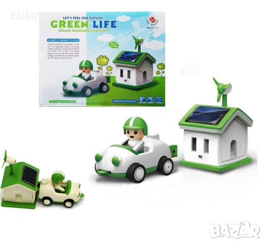 Иновативен детски конструктор със соларна батерия, къща с движеща се кола, снимка 4 - Други - 52902256