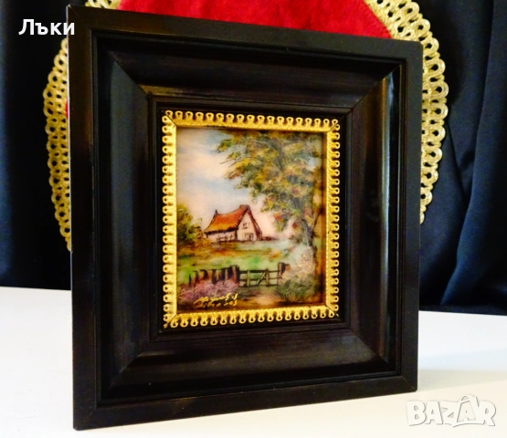 Limoges емайлирана картина на S.Miguel,рамка. , снимка 8 - Антикварни и старинни предмети - 52136045